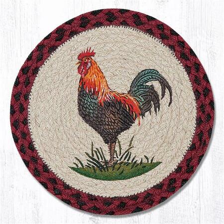 CAPITOL IMPORTING CO 10 x 10 in. Rustic Rooster Printed Round Swatch 80-471RR